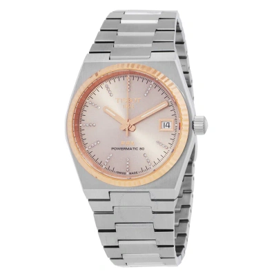 Tissot Prx Automatic Diamond Grey Dial Ladies Watch T931.207.41.336.00 In Gold / Gold Tone / Grey / Rose / Rose Gold / Rose Gold Tone