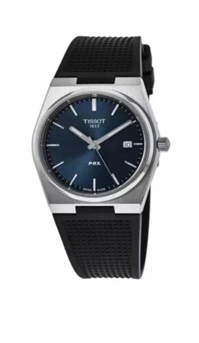Pre-owned Tissot Prx Blue Dial Rubber Strap Men's Watch T137.410.17.041.00