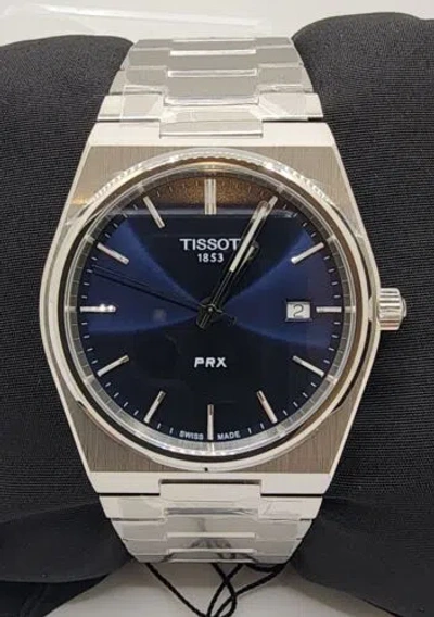 Pre-owned Tissot Prx Blue Men's Watch - T137.410.11.041.00