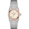 Tissot Women's Swiss Prx Two-tone Stainless Steel Bracelet Watch 25mm In White/silver