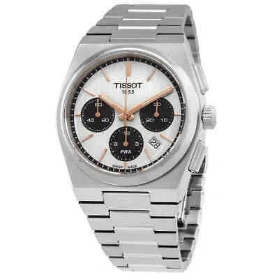 Pre-owned Tissot Prx Chronograph Automatic White Dial Men's Watch T1374271101100