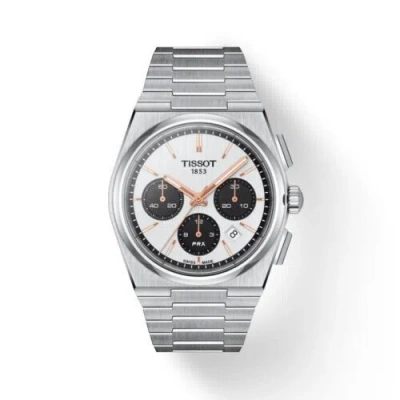 Pre-owned Tissot Prx Chronograph Steel Bracelet Watch T1374271101100 In Box With Tags