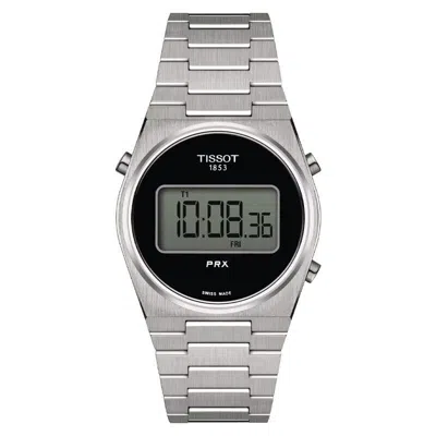 Pre-owned Tissot Prx Digital 35mm Black Dial Steel Unisex Watch T1372631105000