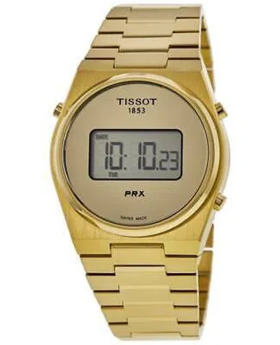 Pre-owned Tissot Prx Digital Gold Tone Steel Unisex Watch T137.263.33.020.00