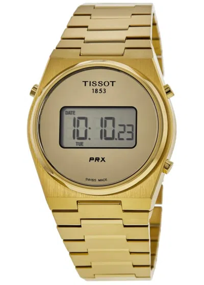 Tissot Prx Digital 35mm Quartz Yellow Gold Tone Steel Unisex Watch T137.263.33.020.00 In Multi