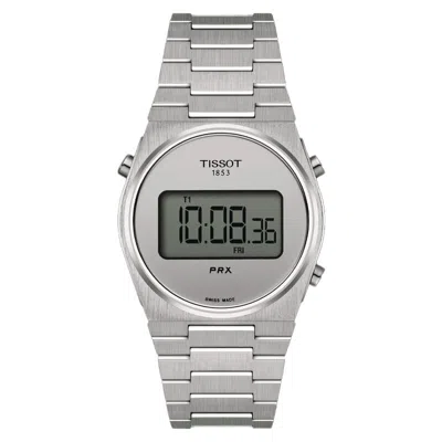 Pre-owned Tissot Prx Digital 35mm Silver Dial Steel Unisex Watch T1372631103000