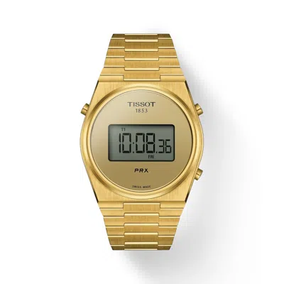 Pre-owned Tissot Prx Digital 40mm Gold Stainless Steel Watch T1374633302000