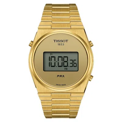 Pre-owned Tissot Prx Digital 40mm Yellow Gold Pvd Men's Watch T1374633302000