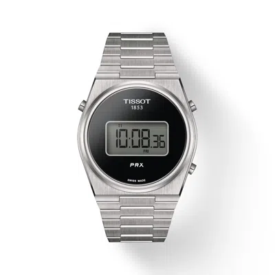 Pre-owned Tissot Prx Digital Dial Steel Bracelet 40mm Unisex Watch T1374631105000