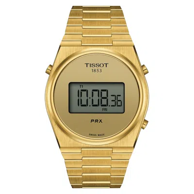 Pre-owned Tissot Prx Digital Gold Pvd Stainless Steel 40mm Watch T137.463.33.020.00