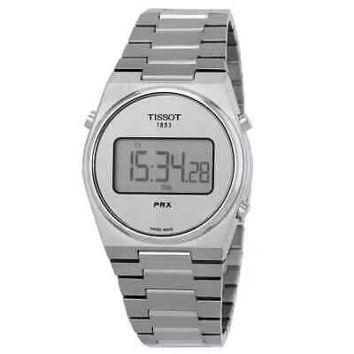 Pre-owned Tissot Prx Digital Quartz Silver Dial Men's Watch T1372631103000