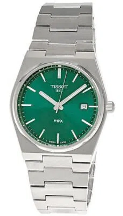 Pre-owned Tissot Prx Green Dial Quartz Dress 100m Men's Watch T137.410.11.091.00