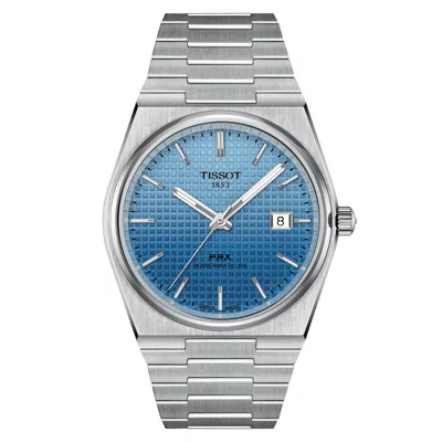Pre-owned Tissot Prx Light Blue Dial Powermatic 80 40mm T1374071135101