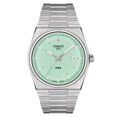Pre-owned Tissot Prx Light Green 40mm Quartz Watch T137.410.11.091.01