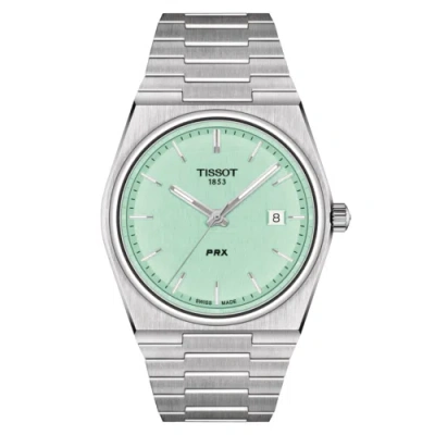 Pre-owned Tissot Prx Light Green 40mm Quartz Watch T137.410.11.091.01