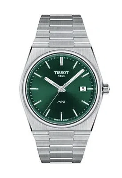 Pre-owned Tissot Prx Men's Green Watch - T137.410.11.091.00 Brand 2 Year Warranty