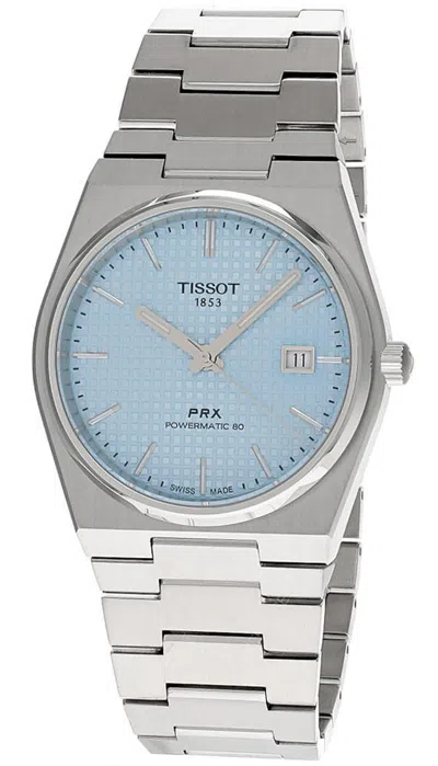 Pre-owned Tissot Prx Powermatic 80 40mm Ice Blue Dial Men's Watch T137.407.11.351.00