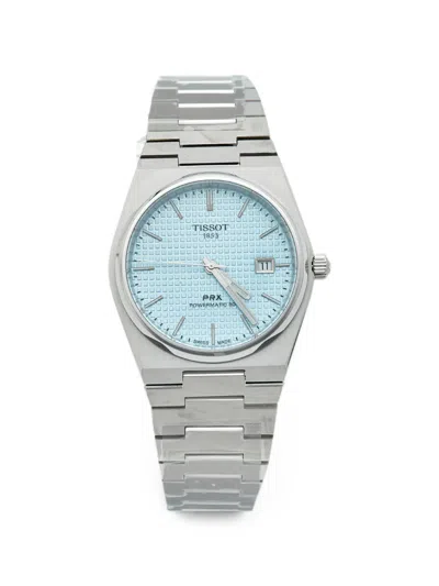 Pre-owned Tissot Prx Powermatic 80 40mm Watch In Blue