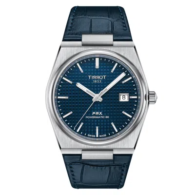Pre-owned Tissot Prx Powermatic 80 Automatic 40mm Blue Dial Watch T1374071604100 A.d.
