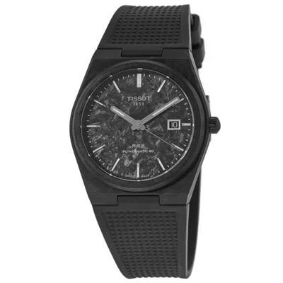 Tissot Prx Powermatic 80 Automatic Black Dial Carbon Black Rubber Strap Men's Watch T137.907.97.201.00