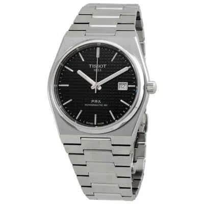 Pre-owned Tissot Prx Powermatic 80 Automatic Black Dial Men's Watch T137.407.11.051.00