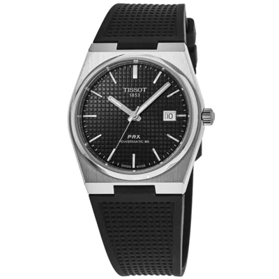Tissot Prx Powermatic 80 Automatic Black Dial Rubber Strap Men's Watch T137.407.17.051.00