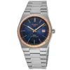 Tissot Prx Powermatic 80 Automatic Blue Dial 18k Rose Gold Bezel Steel Men's Watch T931.407.41.041.00 In Blue