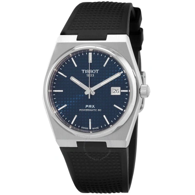 Tissot Prx Powermatic 80 Automatic Blue Dial Men's Watch T1374071704100 In Black / Blue