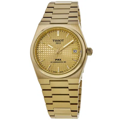 Tissot Prx Powermatic 80 Automatic Champagne Dial Gold Pvd Steel Women's Watch T137.207.33.021.00