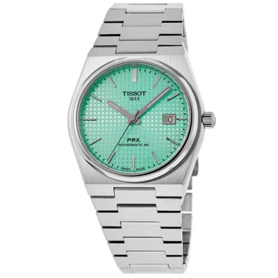 Tissot Prx Powermatic 80 Automatic Green Dial Steel Women's Watch T137.207.11.091.01 In Silver