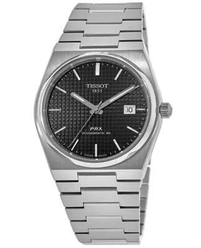 Pre-owned Tissot Prx Powermatic 80 Black Dial Steel Men's Watch T137.407.11.051.00