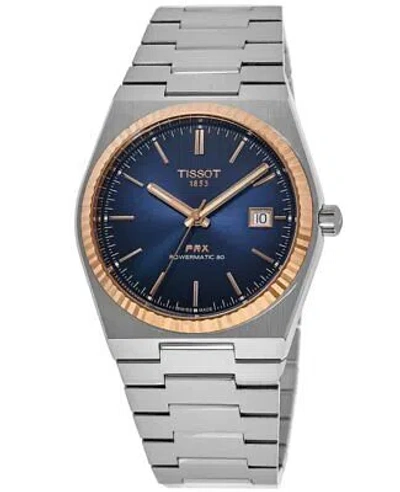 Pre-owned Tissot Prx Powermatic 80 Blue Dial Steel Men's Watch T931.407.41.041.00