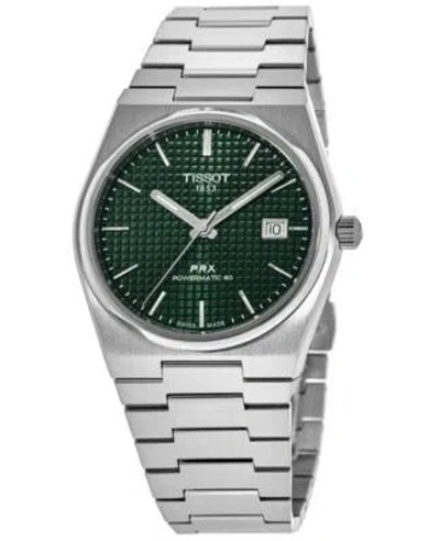 Pre-owned Tissot Prx Powermatic 80 Green Dial Steel Men's Watch T137.407.11.091.00