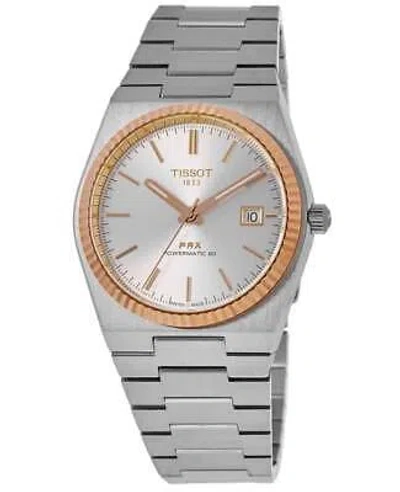 Pre-owned Tissot Prx Powermatic 80 Silver Dial Steel Men's Watch T931.407.41.031.00