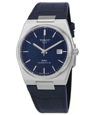 Pre-owned Tissot Prx Powermatic 80 Swiss Made Leather Strap T137.407.16.041.00 Mens Watch