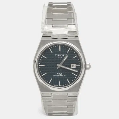 Pre-owned Tissot Prx Powermatic 80 T137.407.11.041.00 Blue Dial Stainless Steel Men's Wristwatch 40 Mm