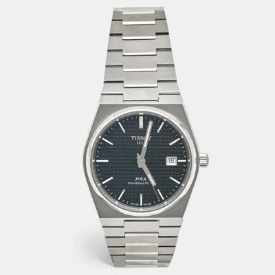 Pre-owned Tissot Prx Powermatic 80 T137.407.11.051.00 Black Dial Stainless Steel Men's Wristwatch 40 Mm