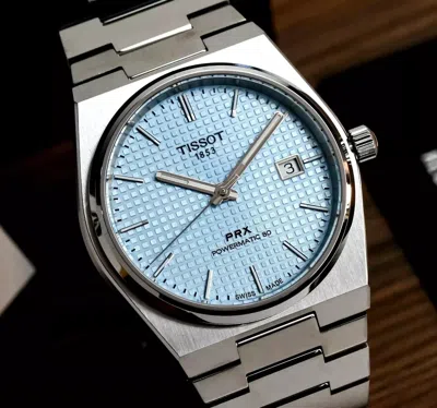 Pre-owned Tissot Prx Powermatic 80 T137.407.11.351.00 Dial Blue Automatic Men's Wristwatch
