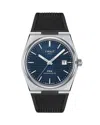 Tissot Prx Powermatic 80 Automatic Blue Dial Black Rubber Strap Men's Watch T137.407.17.041.00 In Blue/black