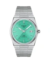 Tissot Men's Swiss Automatic Prx Powermatic 80 Stainless Steel Bracelet Watch 40mm In Green/silver