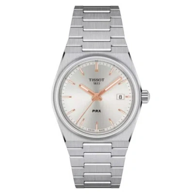 Pre-owned Tissot Prx Qtz 35mm Ss Silver Dial Women's Watch T137.210.11.031.00
