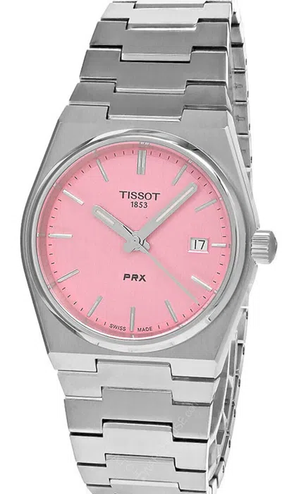 Pre-owned Tissot Prx Quartz 35mm Ss Pink Dial Unisex Watch T137.210.11.331.00