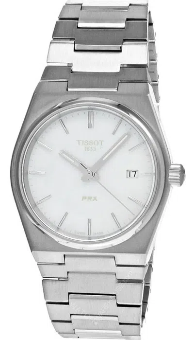 Pre-owned Tissot Prx Quartz 35mm Ss White Mop Dial Unisex Watch T137.210.11.111.00