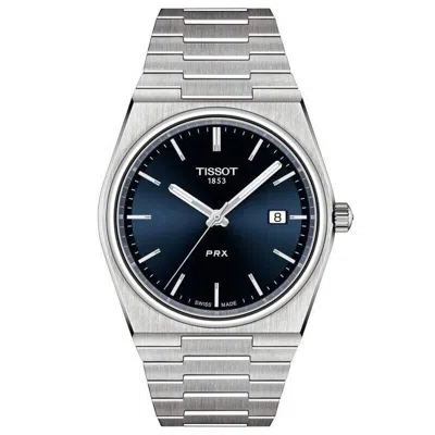 Pre-owned Tissot Prx Quartz 40mm Blue Dial Stainless Steel Men's Watch T1374101104100