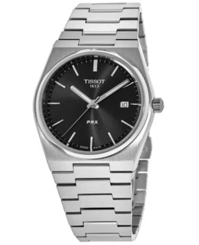 Pre-owned Tissot Prx Quartz Black Dial Steel Men's Watch T137.410.11.051.00