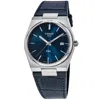 Tissot Prx Quartz Blue Dial Leather Strap Men's Watch In Blue