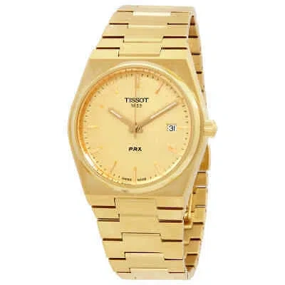 Pre-owned Tissot Prx Quartz Champagne Dial Men's Watch T137.410.33.021.00
