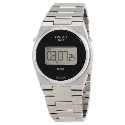 Pre-owned Tissot Prx Quartz Digital Black Dial Men's Watch T1374631105000
