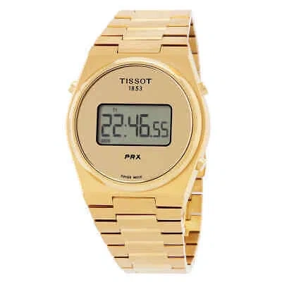 Pre-owned Tissot Prx Quartz Digital Gold Dial Unisex Watch T1374633302000