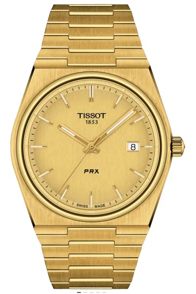 Pre-owned Tissot Prx Quartz Gold Stainless Steel Men's Watch T1374103302100